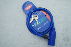 Замок велосипедний Security Lock, 2 ключа, 10х65см синій з синім замком
