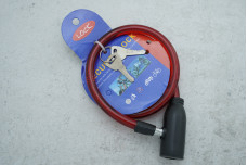 Замок велосипедний Security Lock, 2 ключа, 10х65см червоний з чорним замком