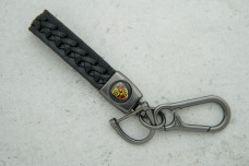 Брелок Porsche плетений ремінець чорний