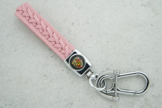 Брелок Porsche плетений ремінець рожевий