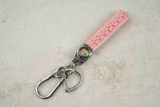 Брелок Alfa Romeo плетений ремінець рожевий