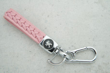 Брелок Peugeout плетений ремінець рожевий