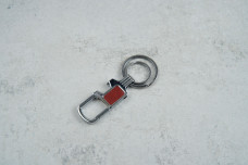 Брелок відкривачка з карабіном 8507А два кільця металевий червоний шкіра 