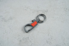 Брелок карабін-відкривачка 2 кільця червоний
