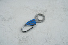 Брелок карабін-крапля металевий голубий