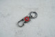 Брелок карабін-відкривачка 2 кільця металевий червоний 