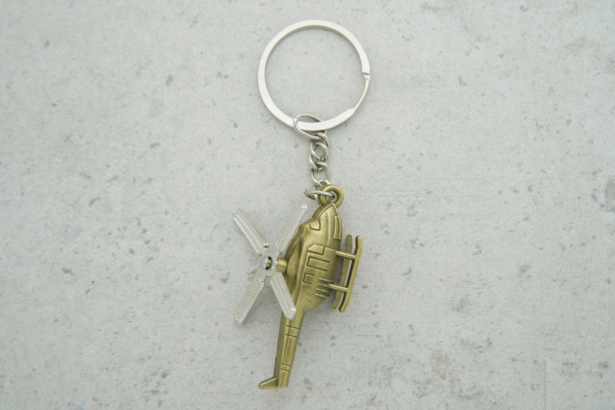 Брелок Вертоліт металевий латунь