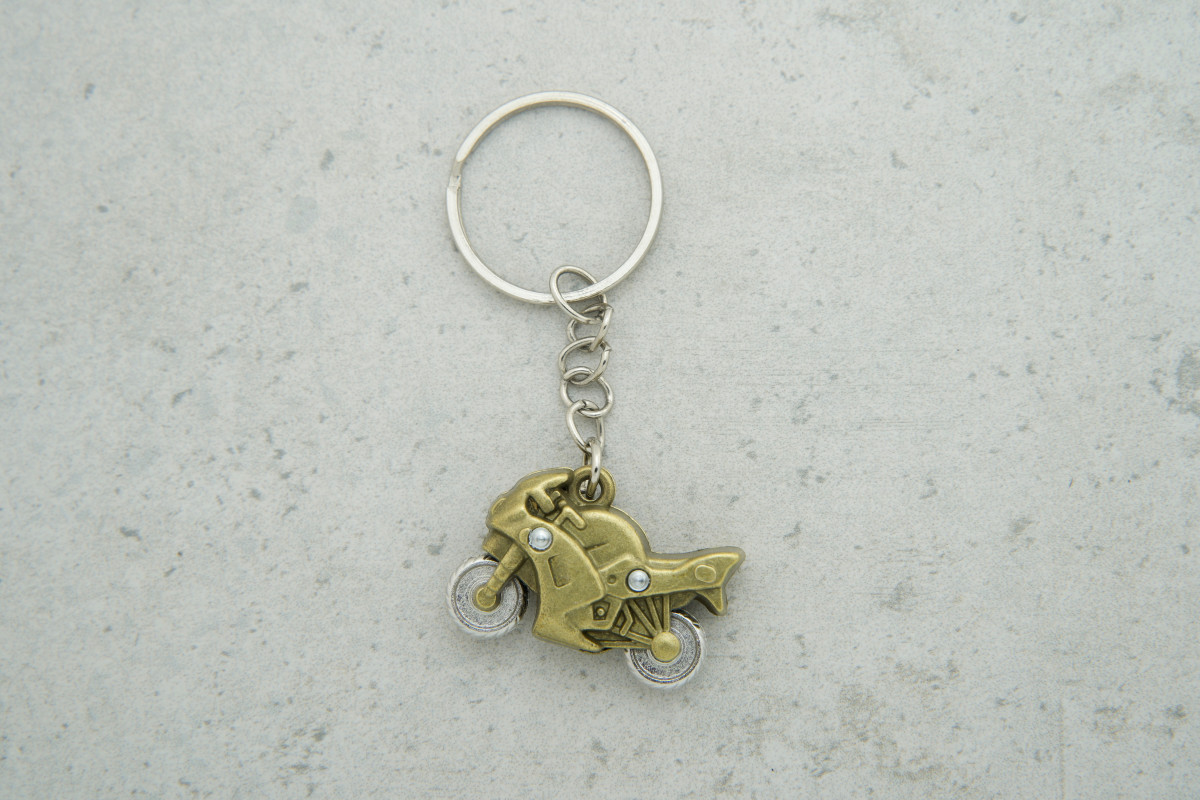 Брелок Мотоцикл металевий латунь