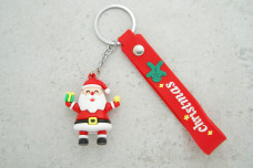 Брелок Різдвяний з ремінцем Миколай з подарунком і зірочкою (без карабіну)