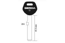 Заготовка ключа GERDA GT2 / Z-2 GD2 кругла