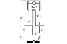 Заготовка ключа STUV 1 ORIGINAL СЕЙФ