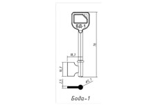 Заготовка ключа БОДА 1 БД1