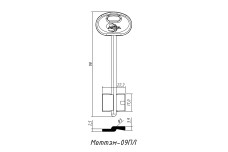 Заготовка ключа МЕТТЕМ №9 ПЛ (або №4 )