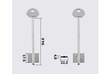 Заготовка ключа ГАРДІАН №4 (6) /  5GUN7 (S)