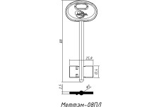 Заготовка ключа МЕТТЕМ №8 ПЛ /  5MEM5 (S) / MEM 1G(J)