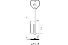 Заготовка ключа AT 1 (АТРА 1) / 5AT1P (S)/PTN-6G(J)