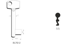 Заготовка ключа ELTO-ZNAL 7 55