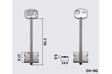 Заготовка ключа ЦЕРБЕР 3 5DVN12 (S) /  DV9G(J)