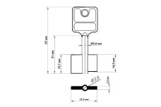 Заготовка ключа MAUER MAE11D 55MM. ORIGINAL СЕЙФ