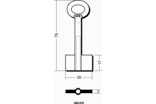 Заготовка ключа CANAS SKSO1D СЕЙФ (L65 діаметр 7)