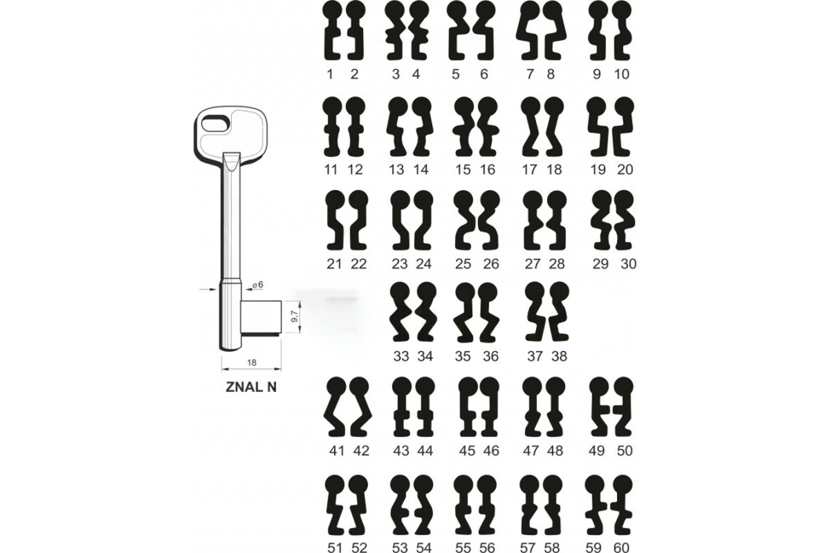 Заготовка ключа ELTO-ZNAL 6 28
