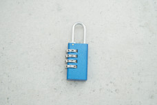 Замок навісний BE-25 кодовий 4 колесика голубий