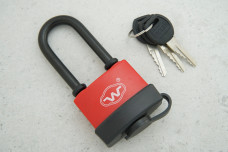 Замок навісний KEDR 50 мм (в гумовому чохлі HG375  довга дужка)