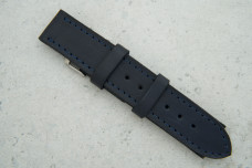 Ремінець 22мм синій шкіряний