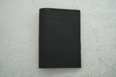 Обкладинка на паспорт чорний шкіра 