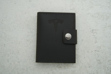 Автохолдер Tesla чорний шкіра 