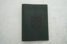 Обкладинка на паспорт зелений шкіра 