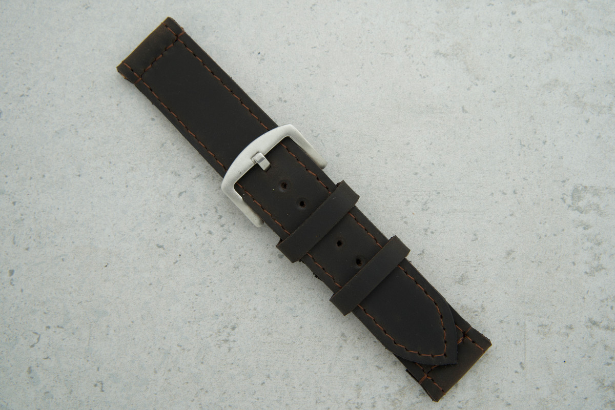 Ремінець 24мм коричневий шкіряний