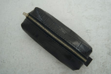 Ключниця крокодил шкіра чорна з ремінцем L