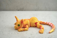 Іграшка Кіт сфінкс жовтогарячий 3D 19 см