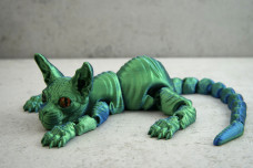 Іграшка Кіт сфінкс зелений 3D 30 см