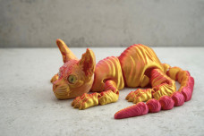 Іграшка Кіт сфінкс жовтогарячий 3D 30 см