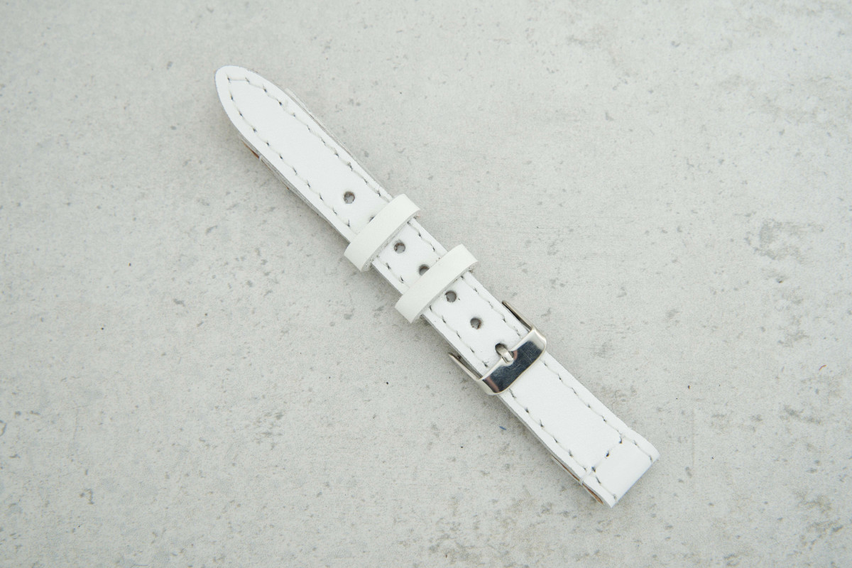 Ремінець 16мм білий шкіряний