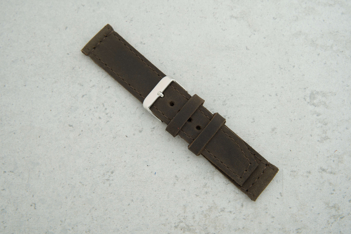 Ремінець 20мм коричневий шкіряний