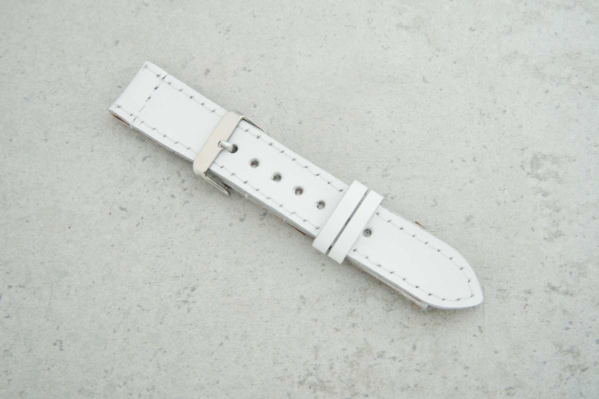 Ремінець 22мм білий шкіряний