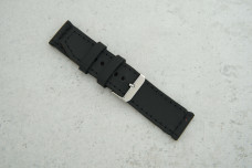 Ремінець 22мм чорний шкіряний