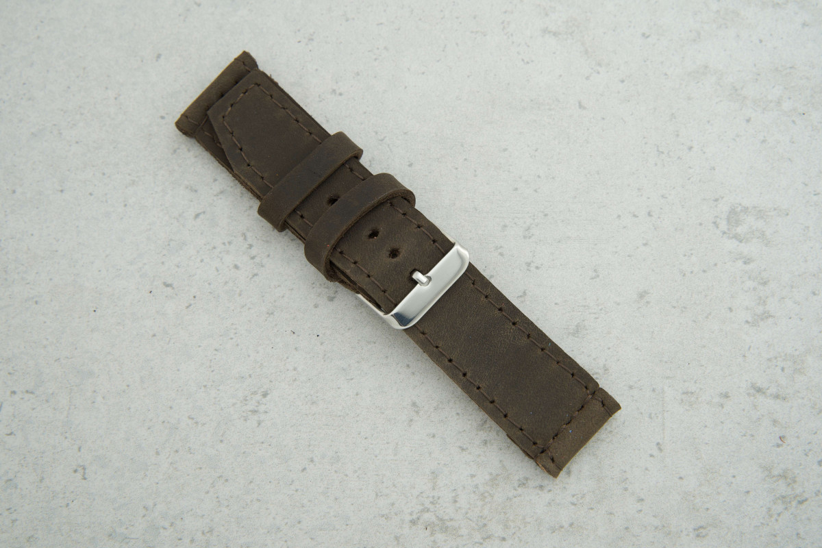 Ремінець 22мм коричневий шкіряний