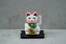 На енергію японский кіт Манекі Неко 6,5см білий (на сонячній батареї)