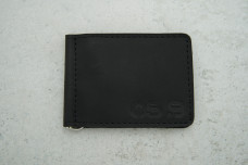 Обкладинка затискач OS9 для купюр чорна шкіра