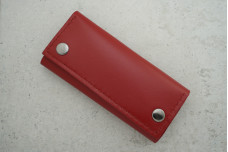 Ключниця з карабінами червона шкіра