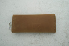 Ключниця з карабінами 2 кнопки шкіра коричнева