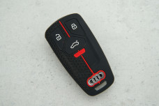 Чохол Audi чорний з червоним силікон