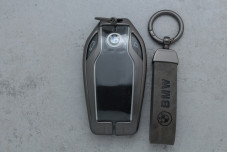 Чохол BMW gray мет+шкіра