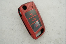 Чохол VW карбон червоний поліуретан