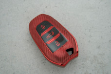 Чохол Peugeot карбон червоний поліуретан