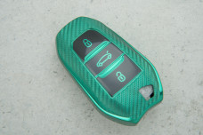 Чохол Peugeot карбон зелений поліуретан